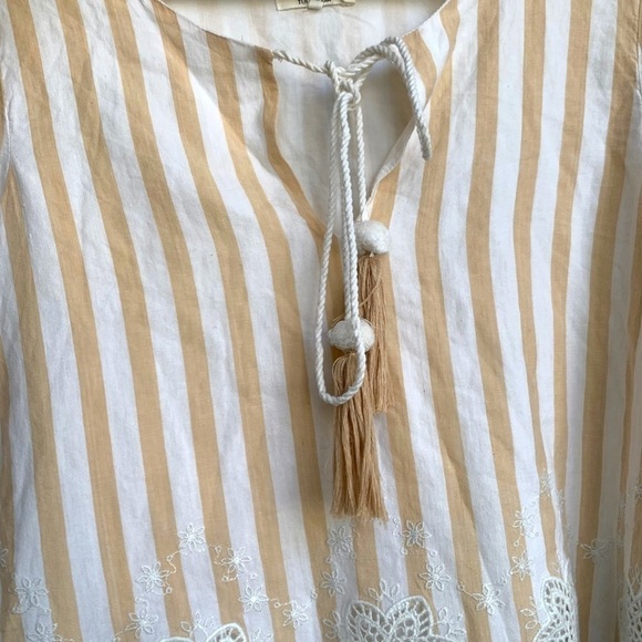 Tularosa Embroidered Top Flowy Striped Boho - Picture 6 of 16